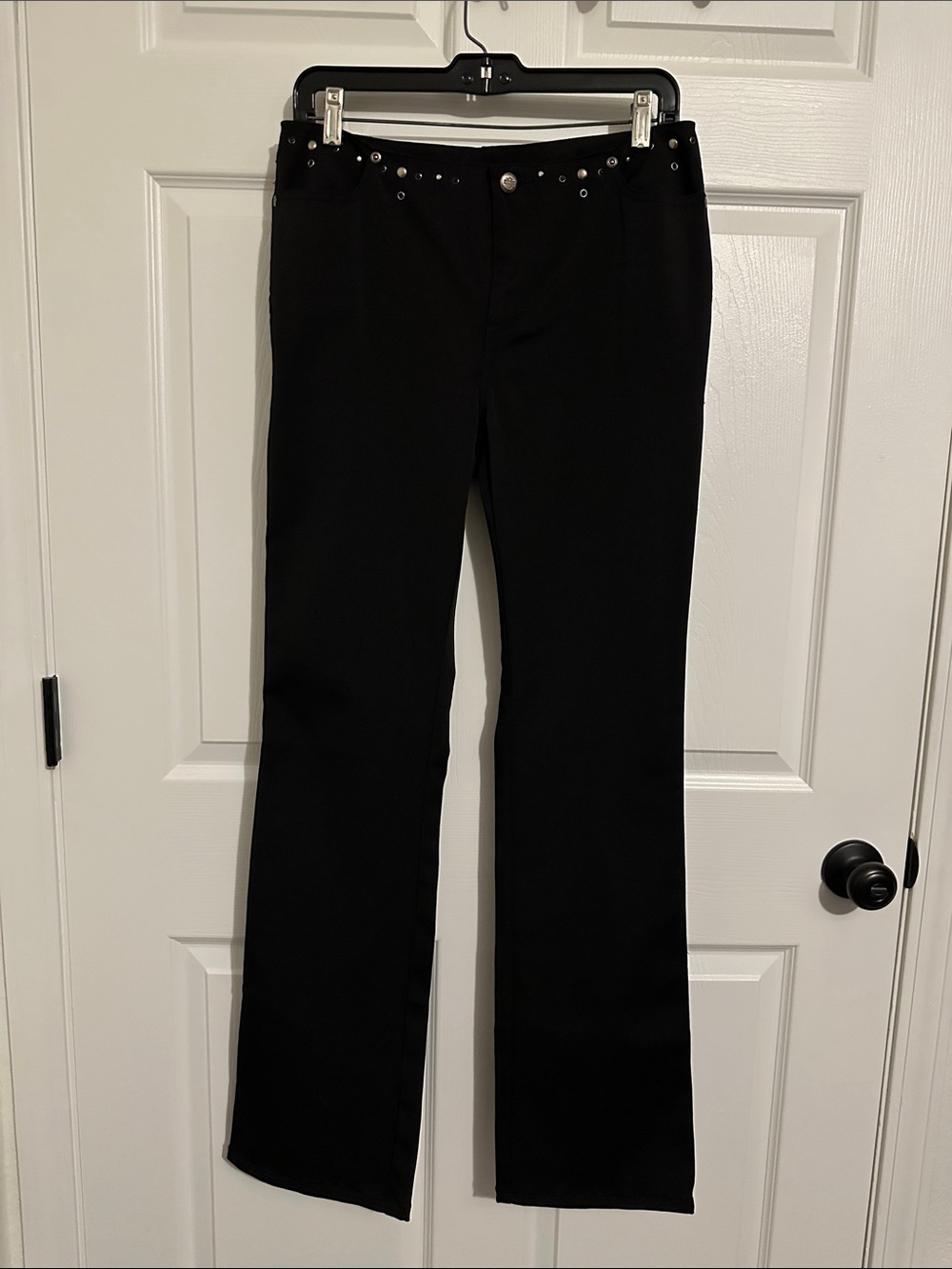 Harley-Davidson Black Straight Leg Pants with Studded Waist